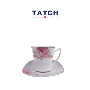 Lot de 6 Tasses et sous tasses A Café Carrée Flawers