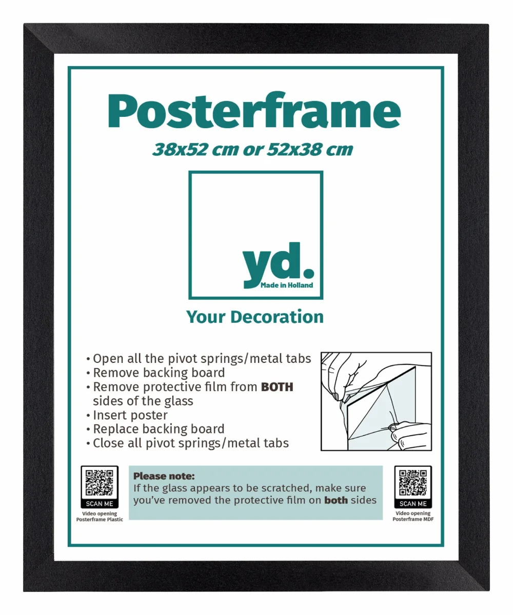 Cadre d'affiche 38x52cm Noir Mat MDF Parma – Image 4