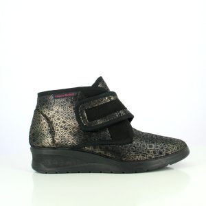 NABEL NOIR : Chaussons montants avec large fermeture auto-agrippante