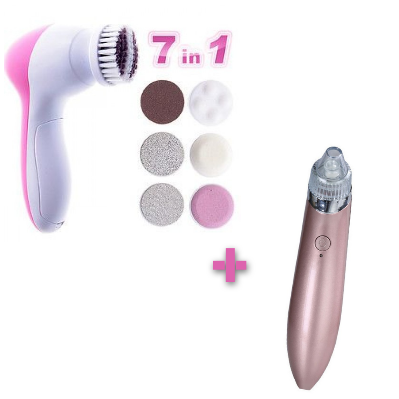 Coffret Beauté :Aspirateur de points noirs + Brosse soin de peaux 5 en 1 – Image 2
