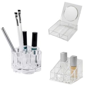 Boîte de maquillage avec miroir + rangement rouge à lèvres