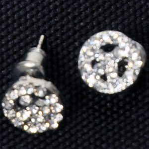 Boucles d’oreilles  Ronde Strass Peace and Love