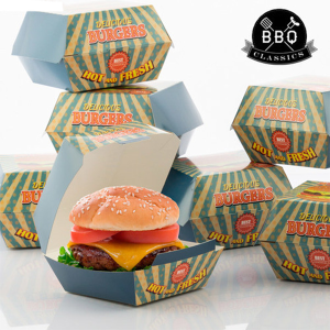 40 Boîtes Pour Hamburgers BBQ Classics