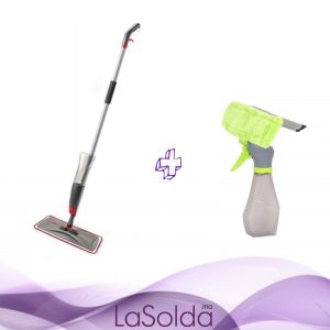 Balai avec réservoir jet d’eau + Raclette Avec Spray Pour Vitre