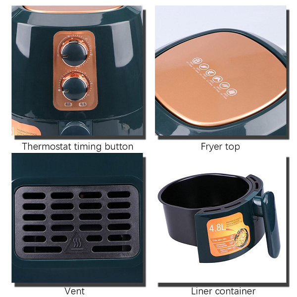 Friteuse Air Chaud Sans Huile 4.8L Air Fryer HÆGER 1350W – Image 7