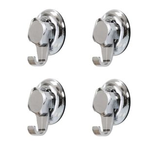 Lot De 4 Grands Crochets à Ventouse Argent