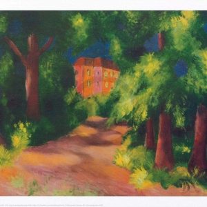 Affiche Art August Macke - Rotes Haus im Park 70x50cm