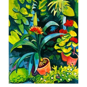 Affiche Art August Macke - Blumen im Garten 50x70cm