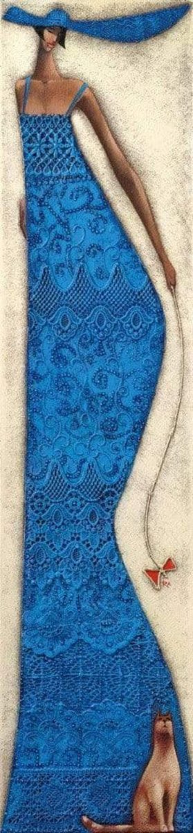 Affiche Art Ira Tsantekidou - Lady in Blue 32x128cm – Image 2
