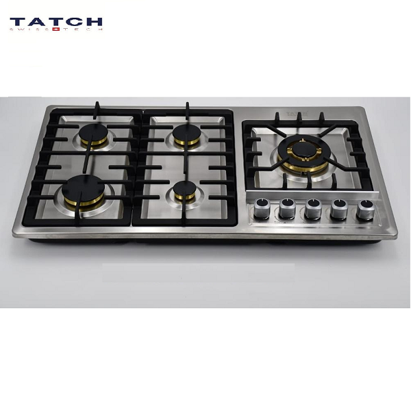 Plaque De Cuisson Encastrable inox 5 Feux Brûleurs En Cuivre – Image 2
