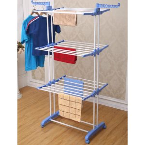 Sèche linge étendoir pliable ailes latérales sur 3 niveaux