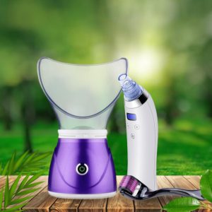 Aspirateur points noirs + Derma roller + Appareil vapeur visage