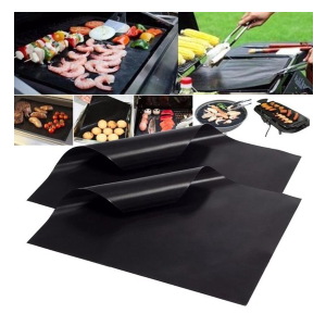 2 Feuilles De Cuisson Four Et BBQ, Lavables Et Réutilisables 40×33 et 34×23 cm